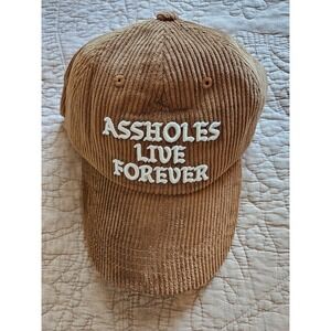 Assholes*s Live Forever Brown Corduroy Adjustable Strapback Cap Hat
